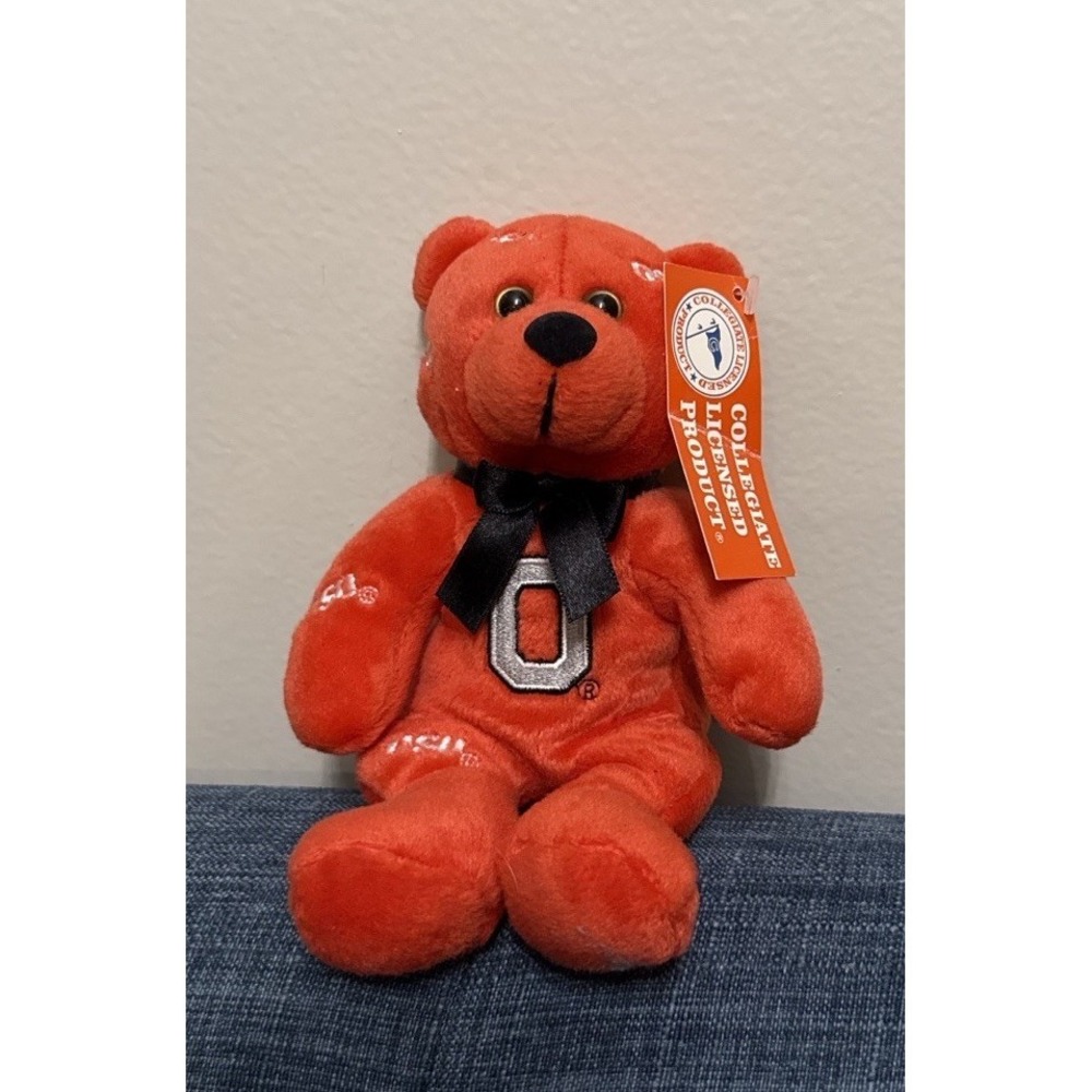 Ohio State Beanie Bear Plush OSU Block O NWT Collegiate Licensed Mascot Toy Y2Ks
